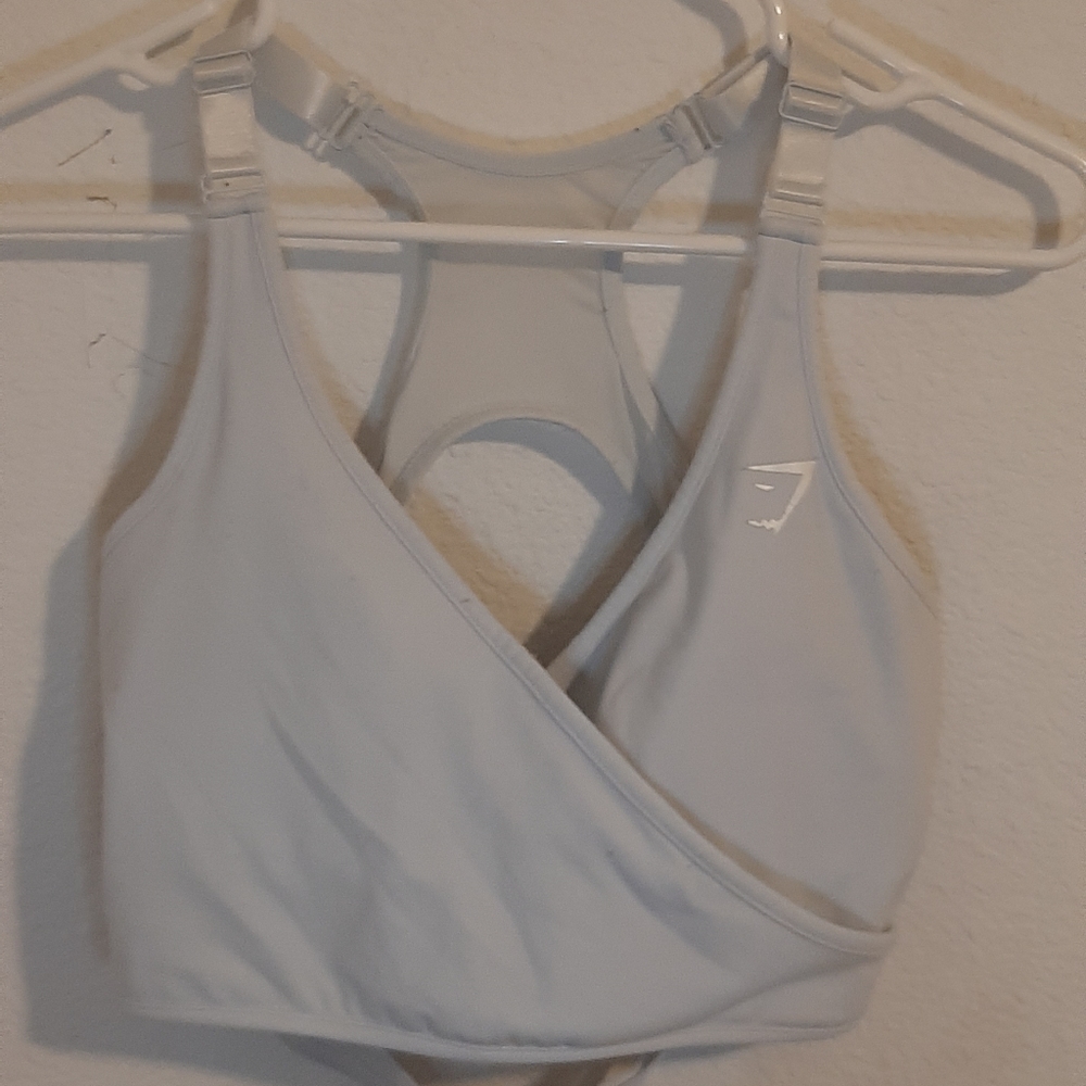 Baby blue sports bra
